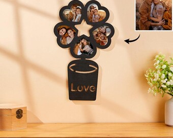 Decoración de pared con foto de corazón personalizada, marco de fotos acrílico personalizado, decoración de pared