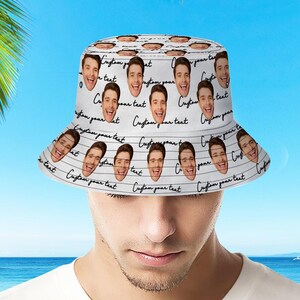 Bob personnalisé visage personnalisé chapeau de soleil d&#39;été unisexe casquette de pêcheur