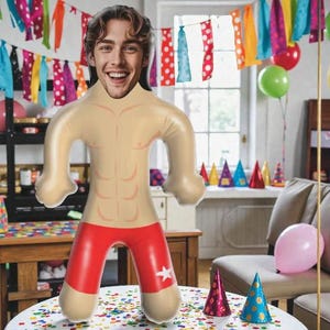 Globo inflable con cara personalizada, decoración personalizada para fiestas en la piscina