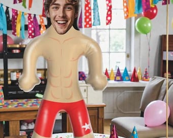 Globo inflable con cara personalizada, decoración personalizada para fiestas en la piscina