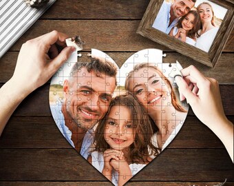 Rompecabezas personalizado en forma de corazón con tu diseño