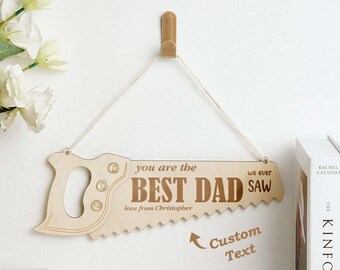 Collar con colgante de sierra grabado personalizado: joyería personalizada para papá, regalo único para el Día del Padre y cumpleaños.