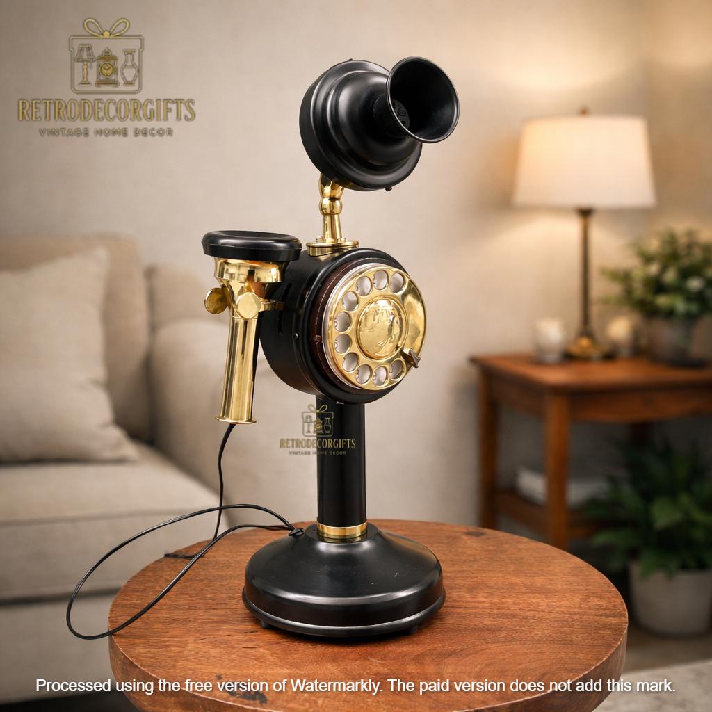 Vintage Brass Candlestick Telephone – Victorian Antique Style