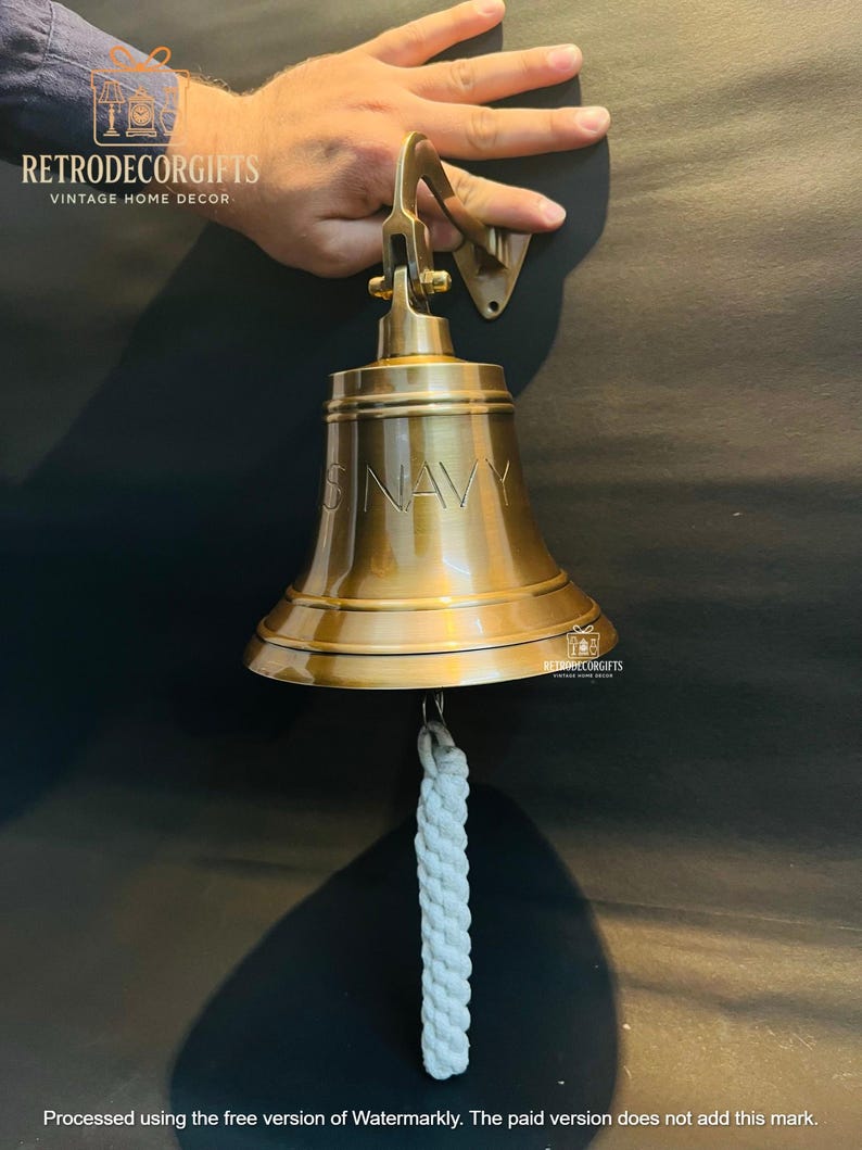 Solid Brass U.S. Navy Ship Bell | Nautical Maritime Decor - Etsy