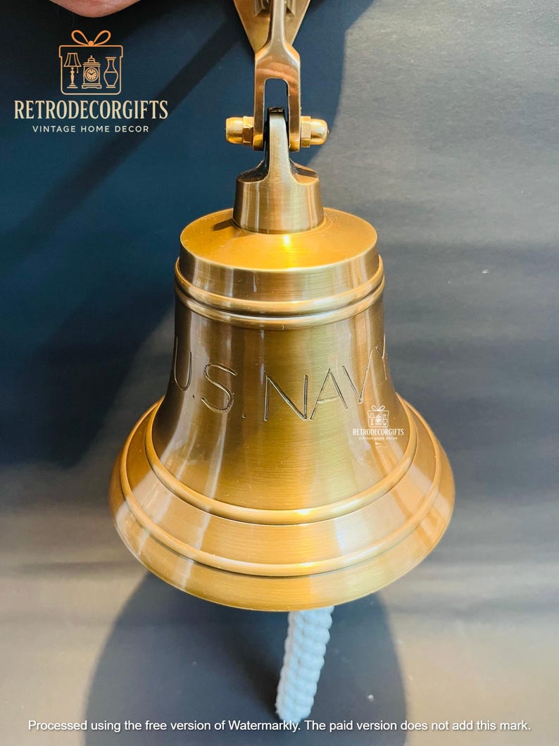 Solid Brass U.S. Navy Ship Bell | Nautical Maritime Decor - Etsy