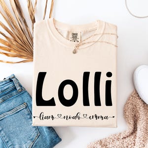 Comfort Colors® Personalized Lolli Shirt with Grandkid Names