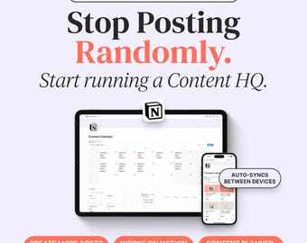 Notion Template for Social Media Managers | Client Content Calendar, Post Planner, Reporting Tracker | Digital Download