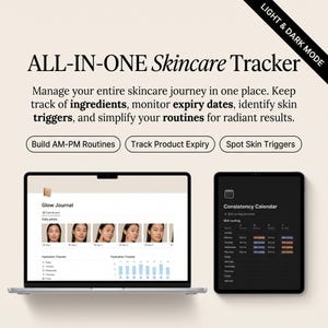 Notion Skincare Tracker | Routine Planner, Product Log (Digital Download)