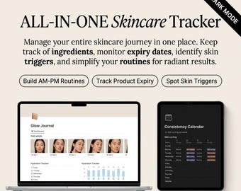 Notion Skincare Tracker | Routine Planner, Product Log (Digital Download)