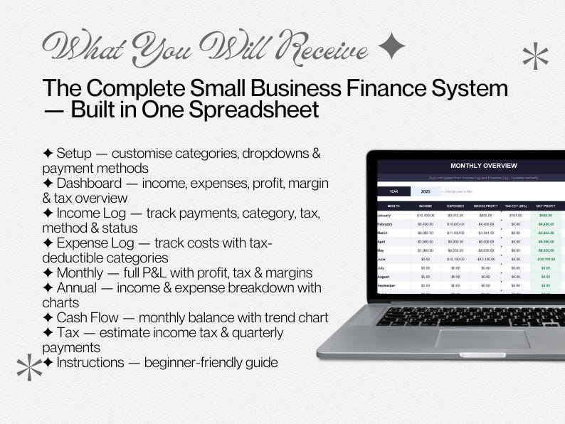 Small Business Bookkeeping Template | Excel Finance Tracker, Income ...