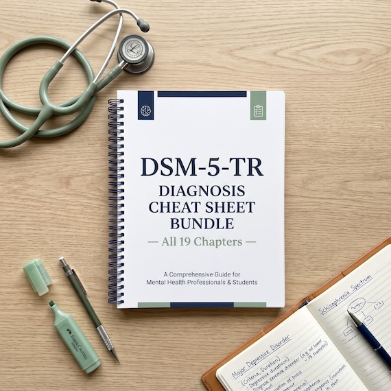 DSM-5-TR Diagnosis Cheat Sheet Bundle - Study Guide for MSW Students, Aswb & Lpc Exam Review, Differential Diagnosis Reference 2026
