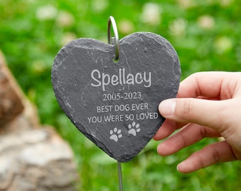 Personalized Pet Memorial Stone with Stake, Engraved Dog Grave Marker, Custom Sympathy Gift for Pet Loss Remembrance