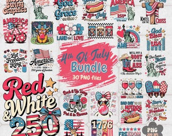 4th of July 250th Anniversary Bundle PNG, Retro Patriotic Sublimatio, Funny USA Art(Digital Download)