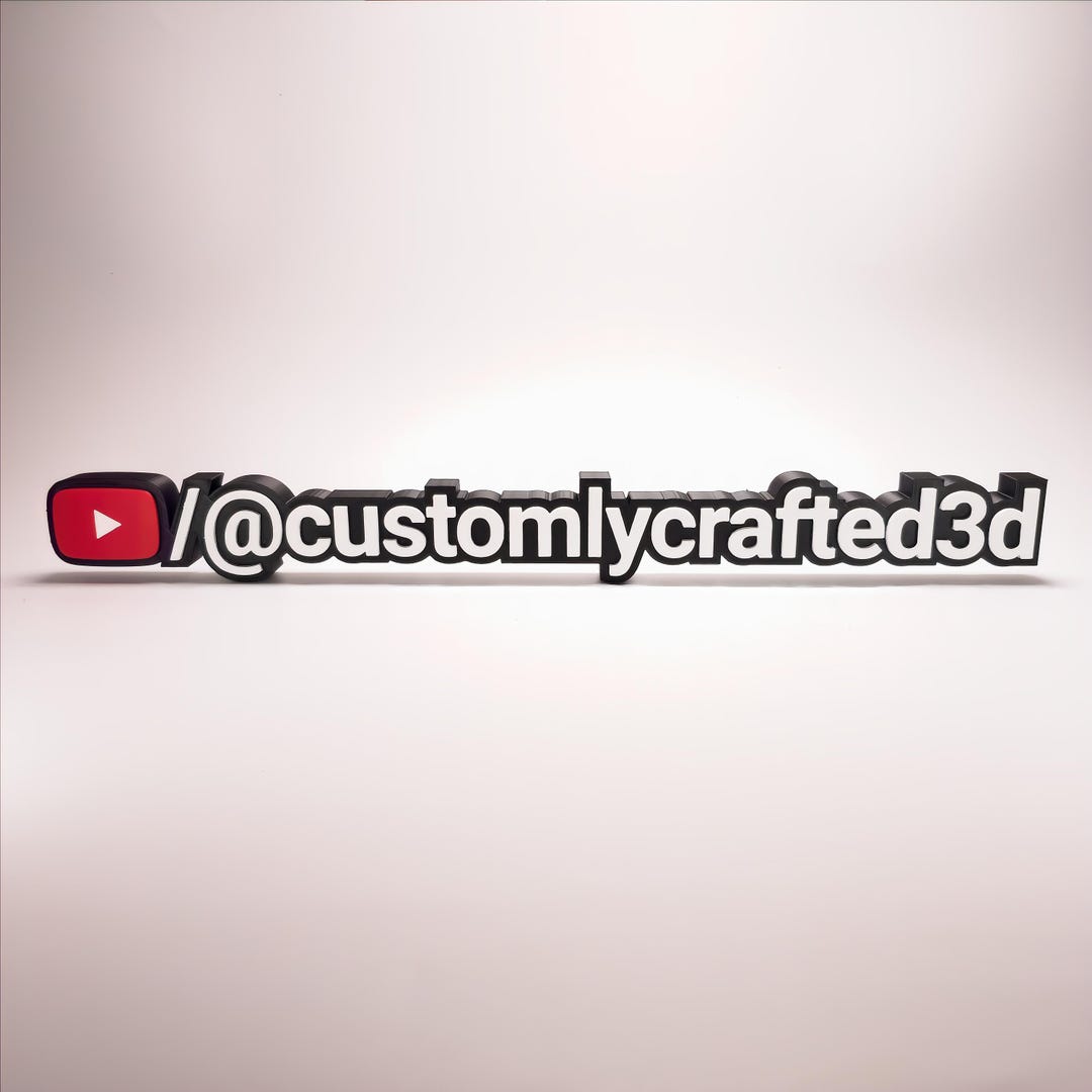 YT Streamer Name Sign - 3D Printed Personalised Door / Wall / Desk ...
