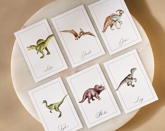 Printable Watercolour Dinosaur Place Cards or Escort Cards for Wedding or Party - Dinosaur