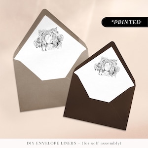 Your personalised venue illustration envelope liner, professionally printed envelope liners, monochrome DIY envelope liners - self-assembly