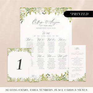 Green eucalyptus wedding reception stationery, botanical foliage printed day-of stationery, rustic garden wedding reception card set