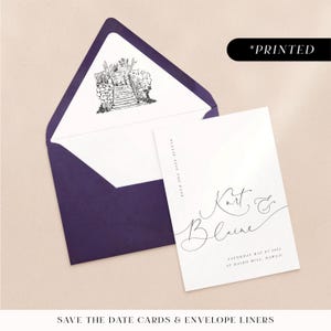 Minimal modern wedding save the dates, typographic printed save the dates, classic monochrome save our date cards