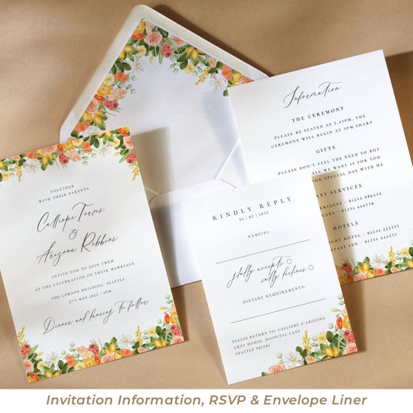 Printable Wedding Invitation - Etsy UK