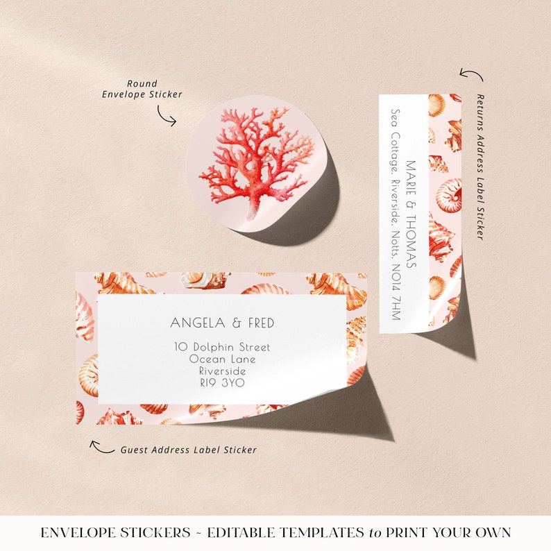 Printable Sticker Template Bundle. Guest Address and Returns Address ...