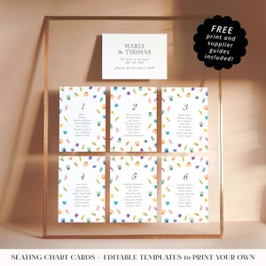 Editable Wedding Table Plan Sign Cards. Small Underwater Seating Chart Cards. Instant Printable Download. Colourful Coral Reef Theme. COR05