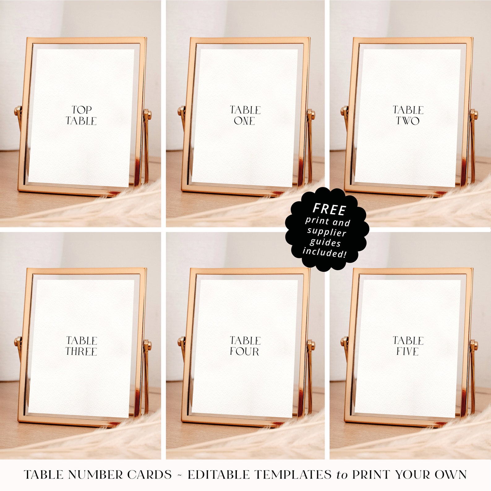 Editable Wedding Table Name. Table Number Templates. Instant Printable ...