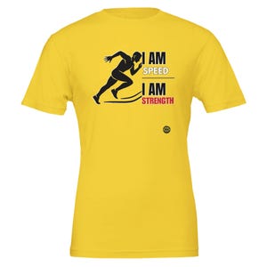 Premium Unisex Crewneck T-shirt | Bella + Canvas 3001--Run with Power | Speed and Strength Functional Trainer T-Shirt Crossfit