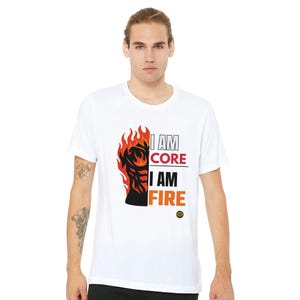 Premium Unisex Crewneck T-shirt | Bella + Canvas 3001--Burn from the Core | Fire Mode Functional Trainer T-Shirt Crossfit