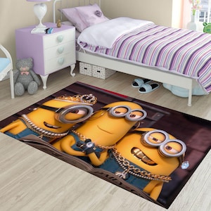 Minions Kids Rug: Colorful Cartoon Carpet, Non-Slip Nursery Decor