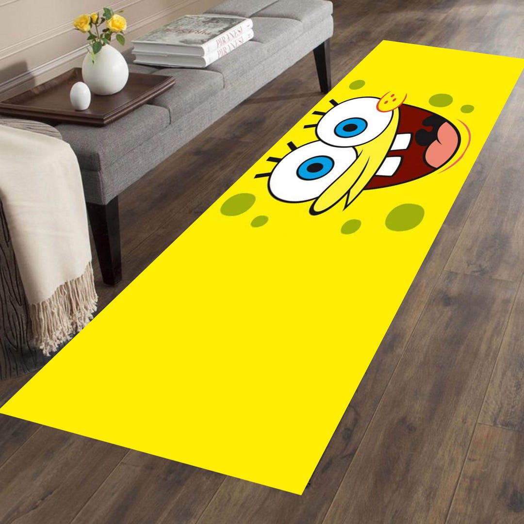 Spongebob Window Rug Spongebob Kids Room Rug: Colorful Cartoon Nursery Decor - Etsy