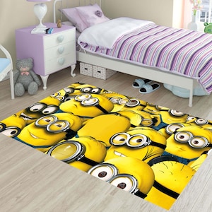 Minions Kids Rug: Colorful Cartoon Carpet, Non-Slip Nursery Decor