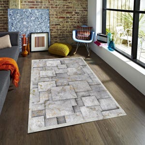 Marble Patterned Carpet Modern Rug Geometric Design Non Slip Rug Home Decor