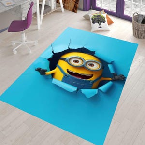 Minions Kids Rug: Colorful Cartoon Carpet, Non-Slip Nursery Decor