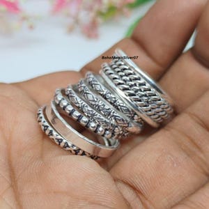 925 Silver Stackable Ring Set of 11 | Stacking rings | Silver band rings | Ring stacks | Minimalist Silver Band Rings | Gift for Her |
