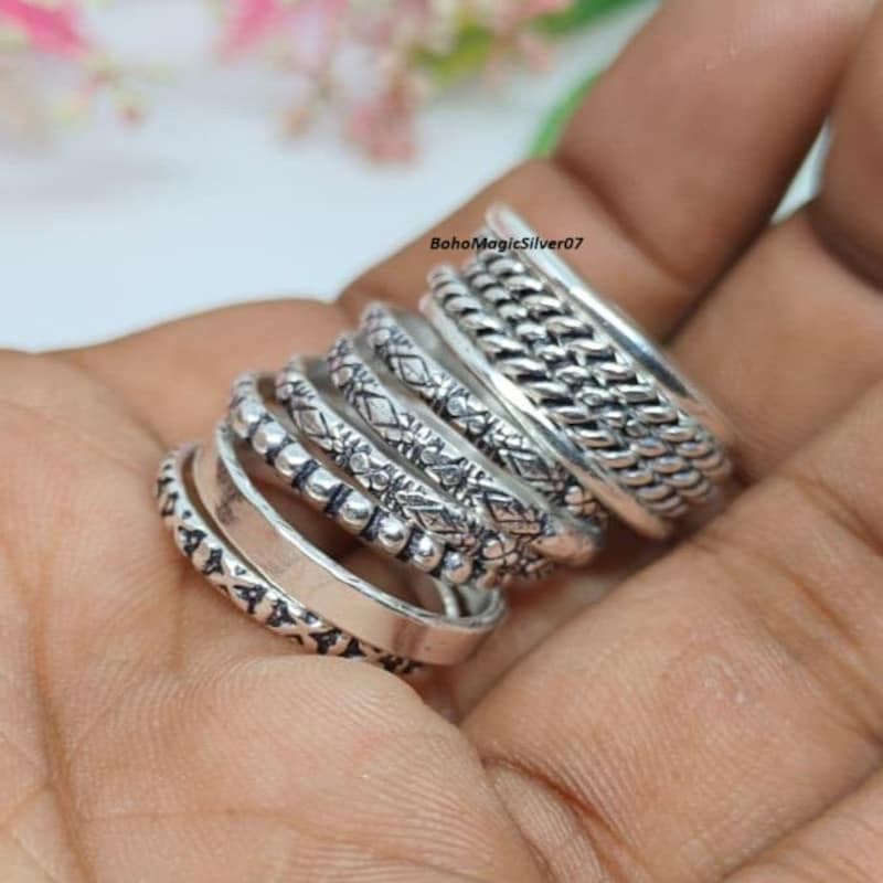 Silver Stacking Set - Etsy
