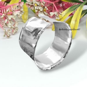 Wide Sterling Silver Cuff Bracelet: Polished Handmade 925 Bangle