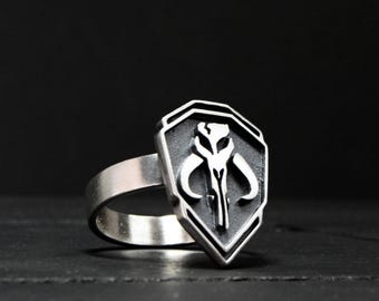 Anello di Star Wars, anello in argento 925 con il mitosauro mandaloriano, gioielli di Star Wars con il mitosauro mandaloriano