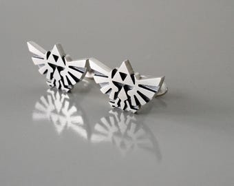Zelda Cufflinks, Hyrule Crest Zelda Cufflinks, 925 Silver Zelda Suit Cosplay Gift