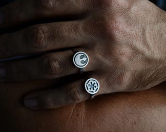 925 Sterling Silver Star Wars Ring, Galactic Empire Rebel Alliance Band, Star Wars Jewelry Gift
