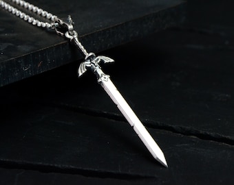 Collana con la Spada Suprema Spezzata di Zelda – Gioielli di Zelda in argento sterling 925, regalo perfetto per gli appassionati di Zelda e cosplay.