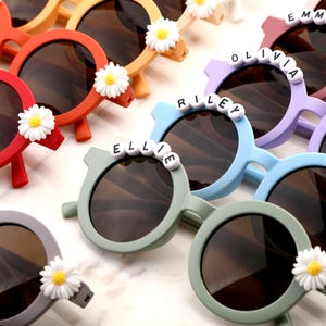 Personalized Floral Daisy Sunglasses,Beach glasses,Children&#39;s sunglasses,Gift for girls sunglass,Daisy Sunglasses,Toddler Gift,Kids Gift