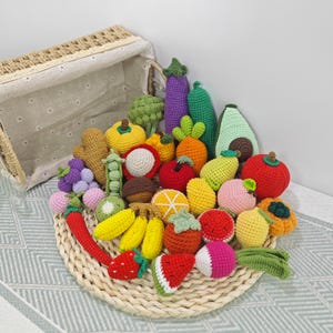 Handmade fruit and vegetables,Crochet toys for Kids,Vegetable set, Fruit set,Fruit toys,Crochet food and Fruit,Baby shower gift