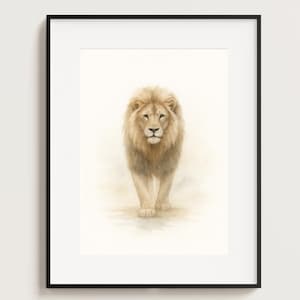 The Lion of Judah – Majestic Christian Art Print | Jesus Symbol | Watercolor Boho Wall Decor | Spiritual Religious Digital Download