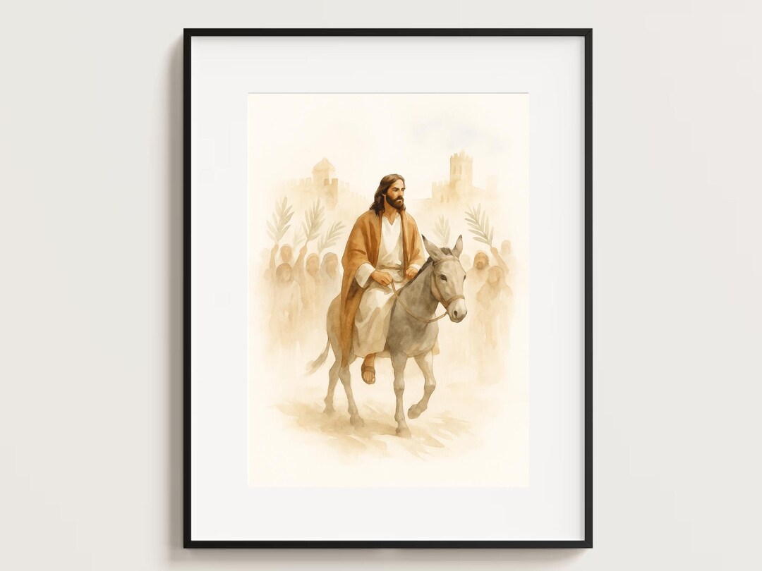 Jesus Riding Into Jerusalem – Palm Sunday Christian Wall Art, Bible ...