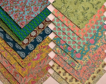 100 % Cotton Bohemian Mix and Match Block Print Cloth Dinner Table Reusable Napkins Eco Earth Friendly Reusable Cocktail Cloth Napkins