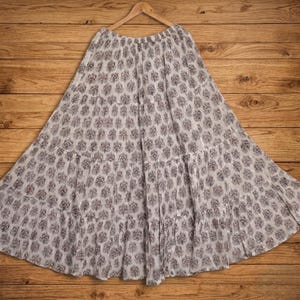Indian Cotton Block Print Assorted Patchwork Skirt, Handmade Maxi Skirt, Hand Block Printed, Hand Block Printed Cotton Beach Maxi Skirt