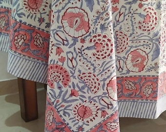 Boho Vintage Block Print Tablecloth Square/Rectangle/Round Custom Table Cover With Napkin/Placemat/Runner Handmade Table Top Decor Set