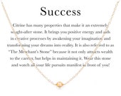 Citrine Quartz Stone Necklace November Birthstone Orange Solitaire Adjustable 14k Gold Filled Sterling Silver Success Prosperity Luck
