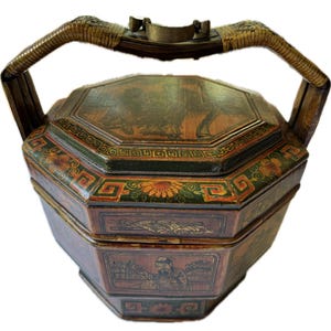 中国からのアンティーク木製バスケット Chinese wedding basket - Etsy 日本