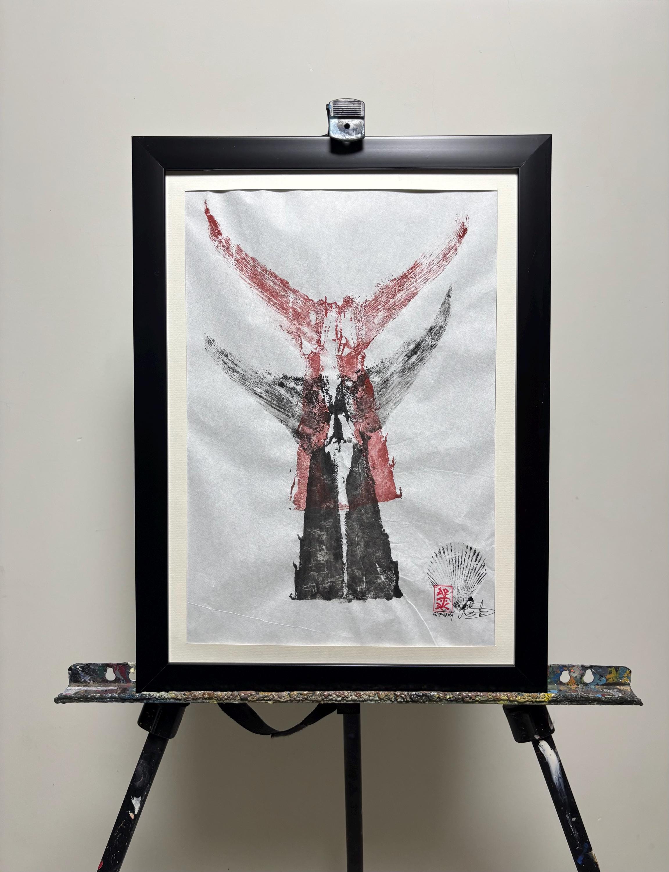 Gyotaku Fish Art Print: Unique Tuna Tail Design, Japanese Art